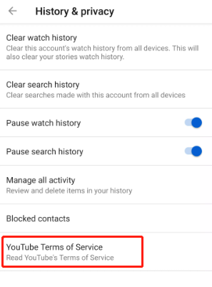 youtube terms of service