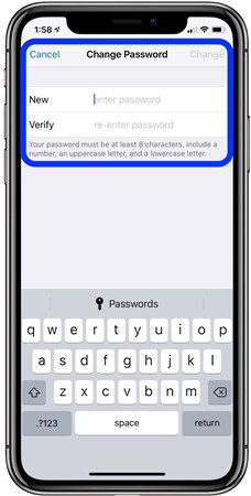 re-enter password