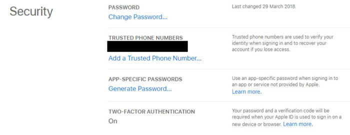 can you turn off two factor authentication for apple id