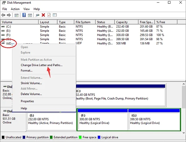 assign drive letter to hard drive
