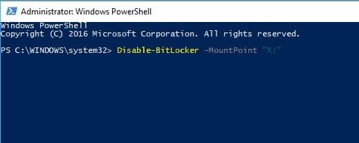 suspend bitlocker with powershell