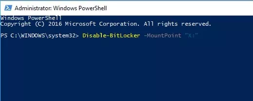 type command to remove bitlocker