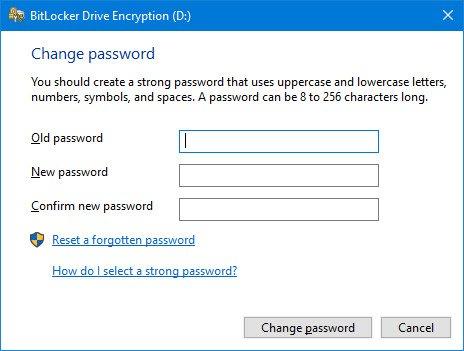 enter new password to change it