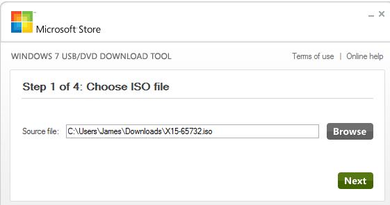 browse iso image file
