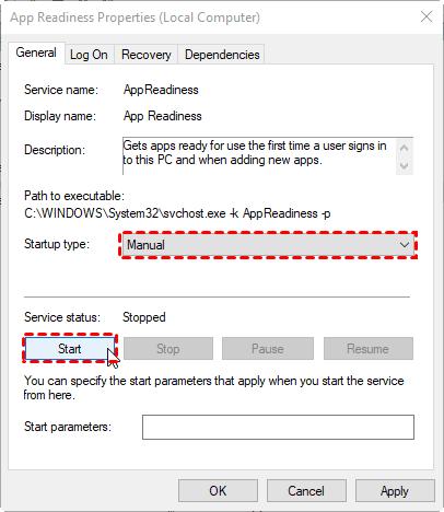 click start if readliness not working