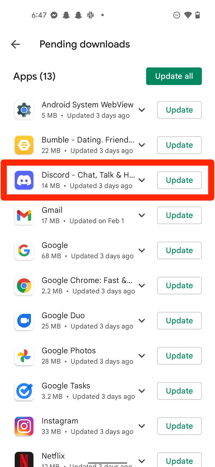 click to update discord