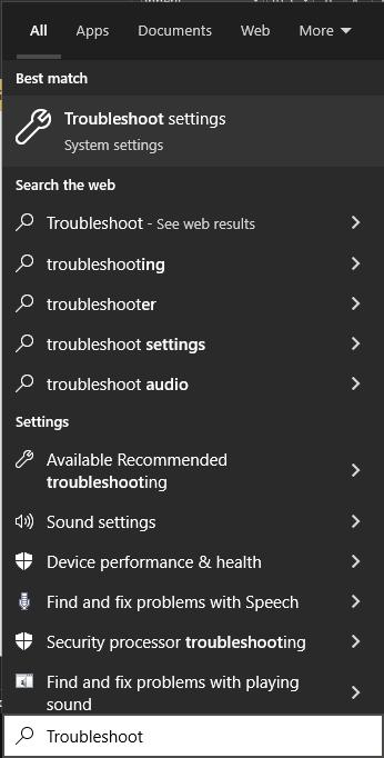 click-troubleshoot-settings