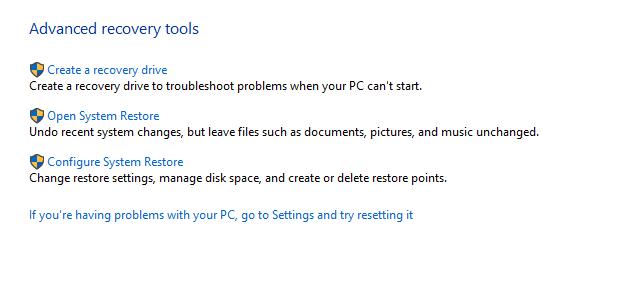 create a recovery drive