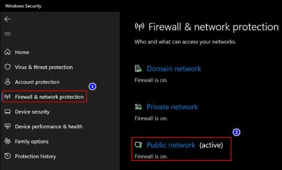 look for active network
