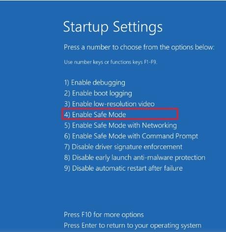 press to enter into safe mode