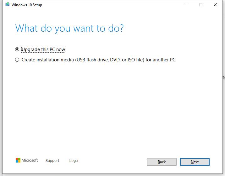 use media creation tool to fix 0x800f0984