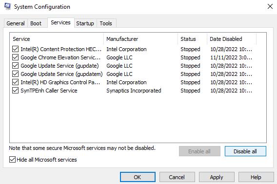 fix 0x800f0831 with disabling all button