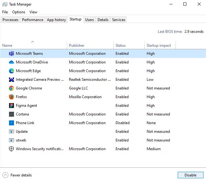 choose one service and click disable
