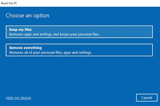 reset this pc