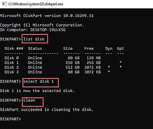 run diskpart command