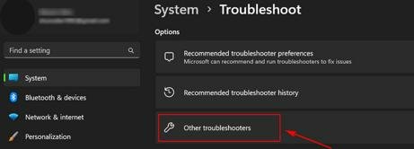 click other troubleshooter