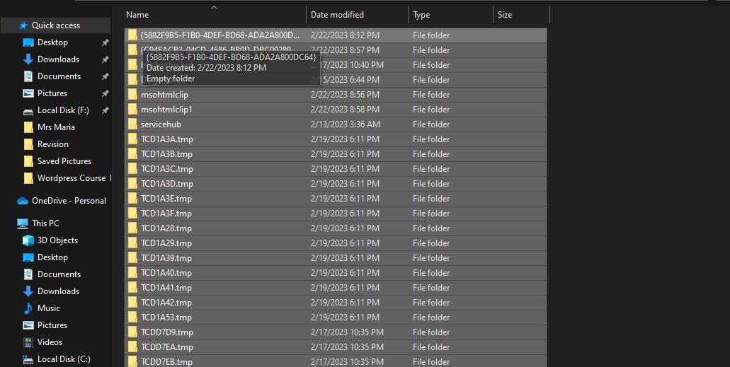 select all files and folder