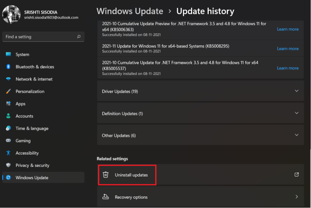 select-uninstall-update