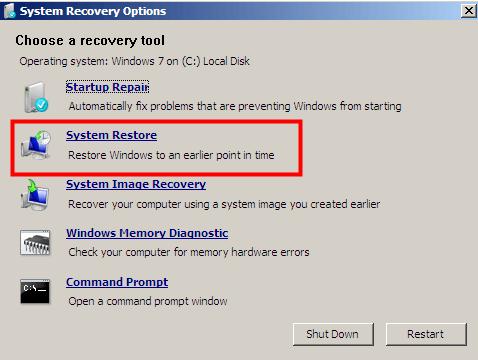 How do I fix blue screen windows 7, use system restore