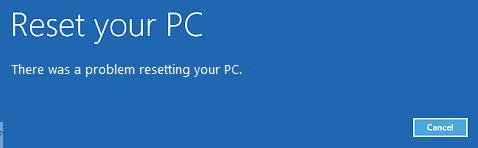 there was a problem resetting your pc symptom
