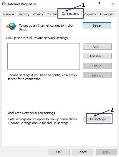 switch to connection tab
