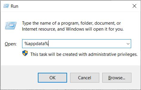 digitare il comando e fare clic su ok