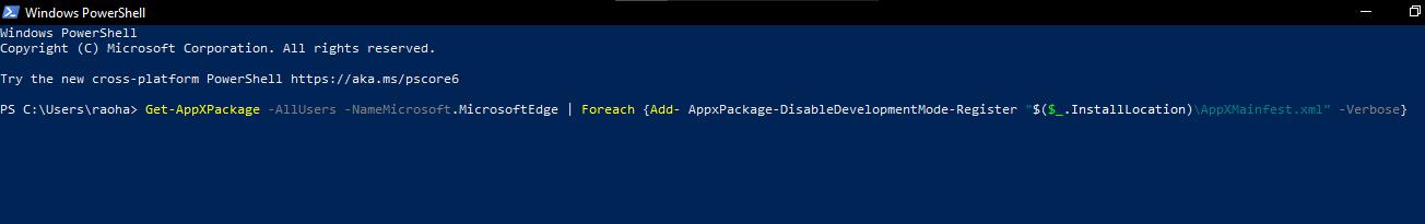 type the command