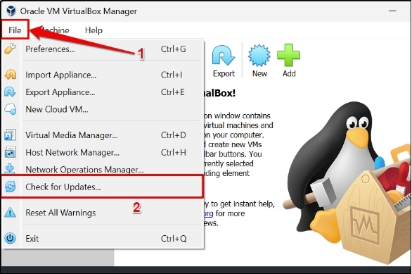update virtualbox