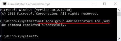 change admin account in cmd