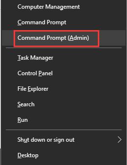 Admin Command prompt