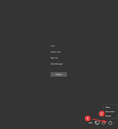use alt and f4 to force restart computer
