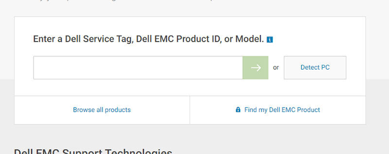 enter service tag