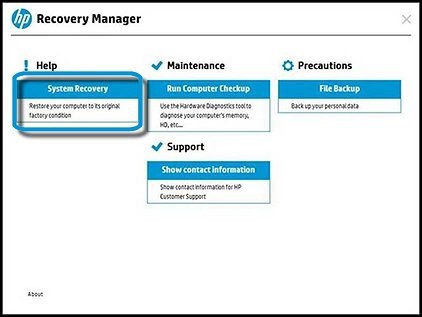 hp recovery manager