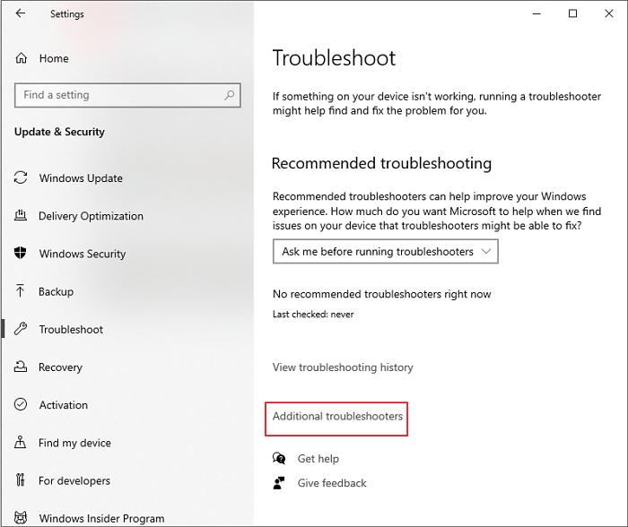 Run the troubleshooter