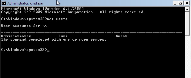 windows accounts list