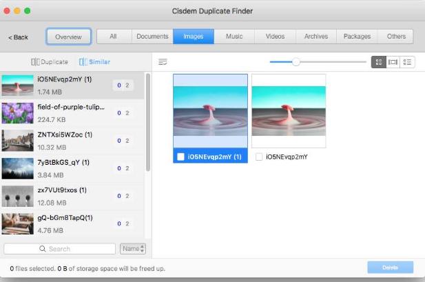 fare clic per avviare la scansione delle foto duplicate
