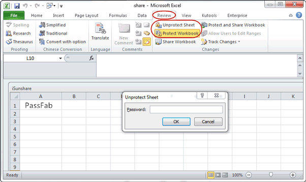 unprotect excel 2016