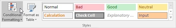 click conditional formatting