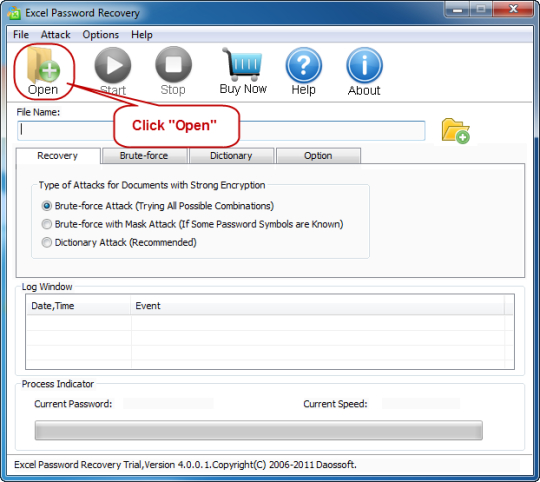 daossoft excel password recovery