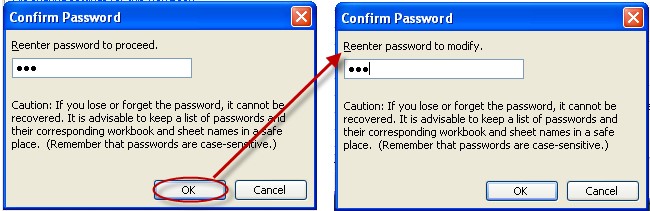 أدخل كلمة المرور وأكدها