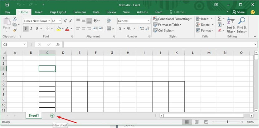 create a new sheet