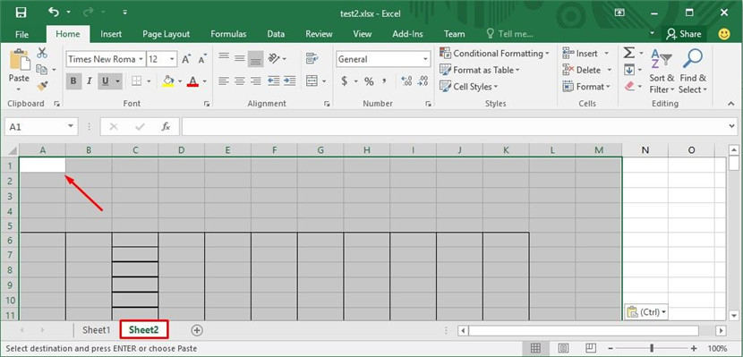 paste in the new sheet to unprotect excel 2016 without password