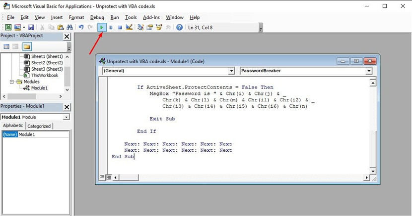 excel 2016 run code