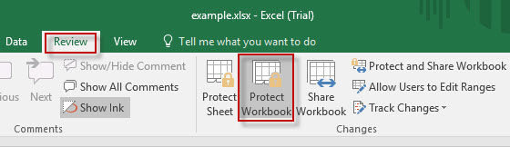 protect workbook