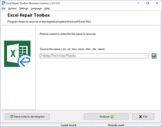 installa Excel repair toolbox