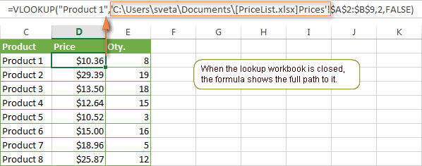 full path closed excel