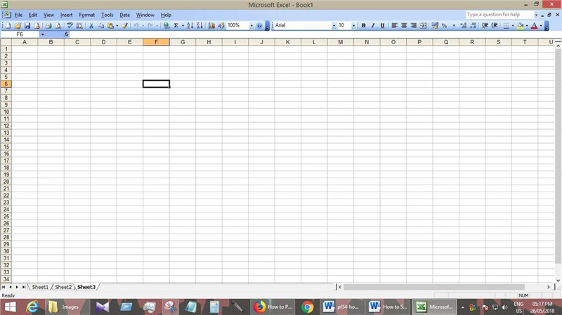 novo em branco no excel 2003