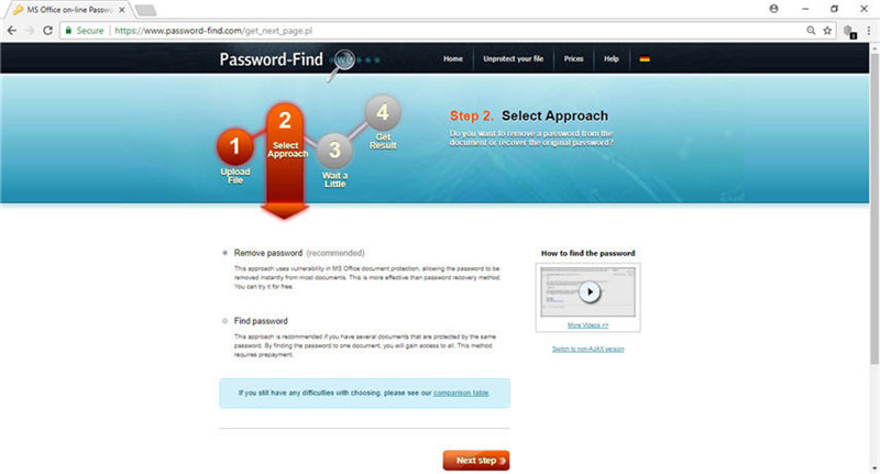 online excel password crack step 2