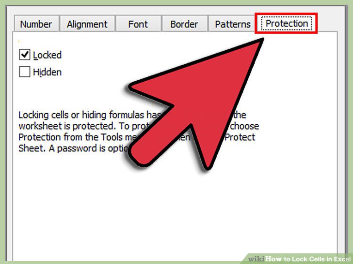 open protection tab excel 2010