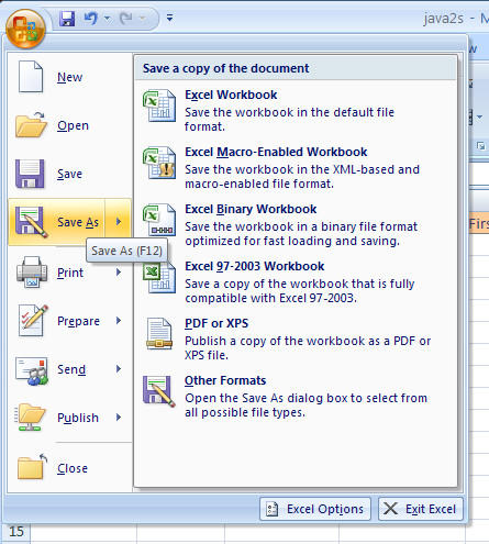 open saves as excel